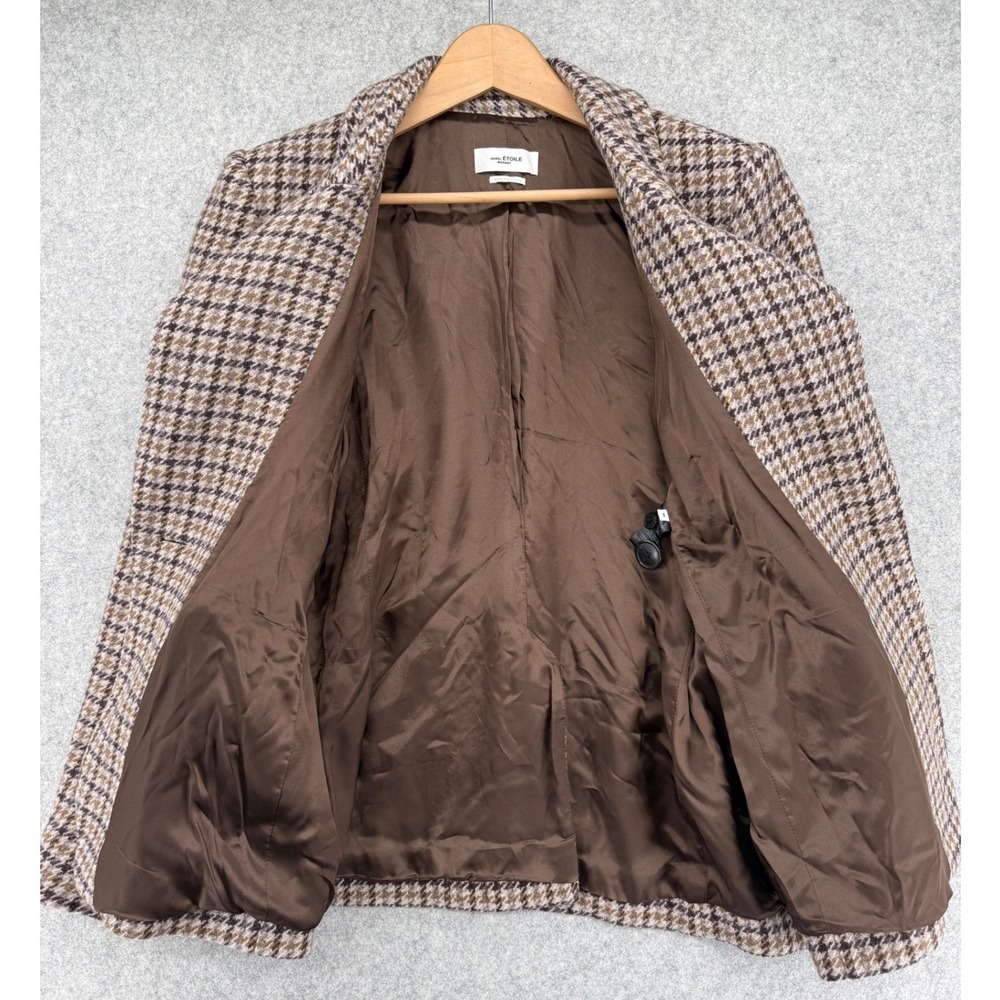 Isabel Marant Etoile Kerstin Blazer Women's 44 Brown Wool Houndstooth Old Money - Picture 8 of 14